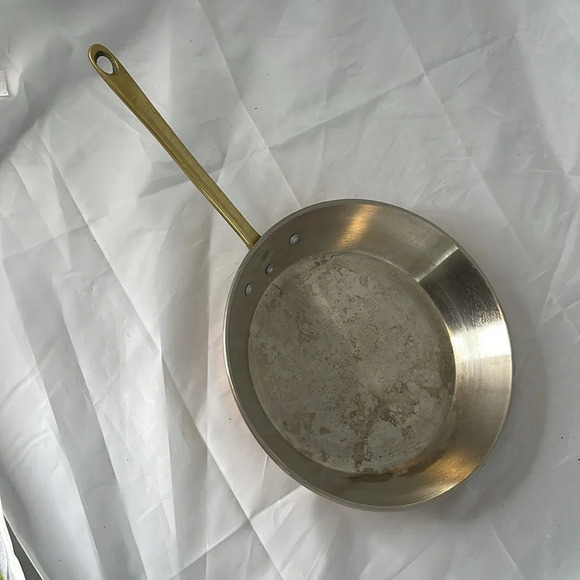VINTAGE 90’s Copper Frying Pan Brass Handle Sauté - Picture 5 of 10
